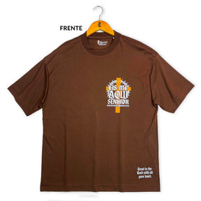 Oversized Marrom Full Eis me Aqui Senhor