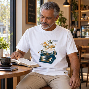 Camiseta Masculina Branca Tudo se fez novo