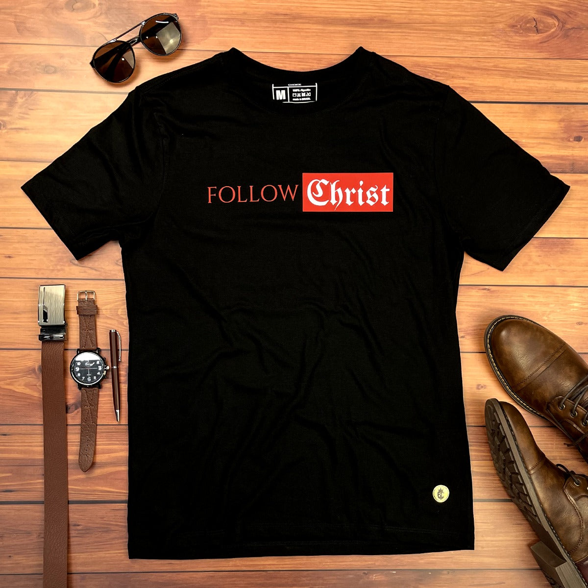 Camiseta Masculina Preta Follow Christ