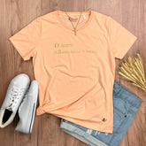 Camiseta Feminina Salmão O Meu Influenciador É Jesus!