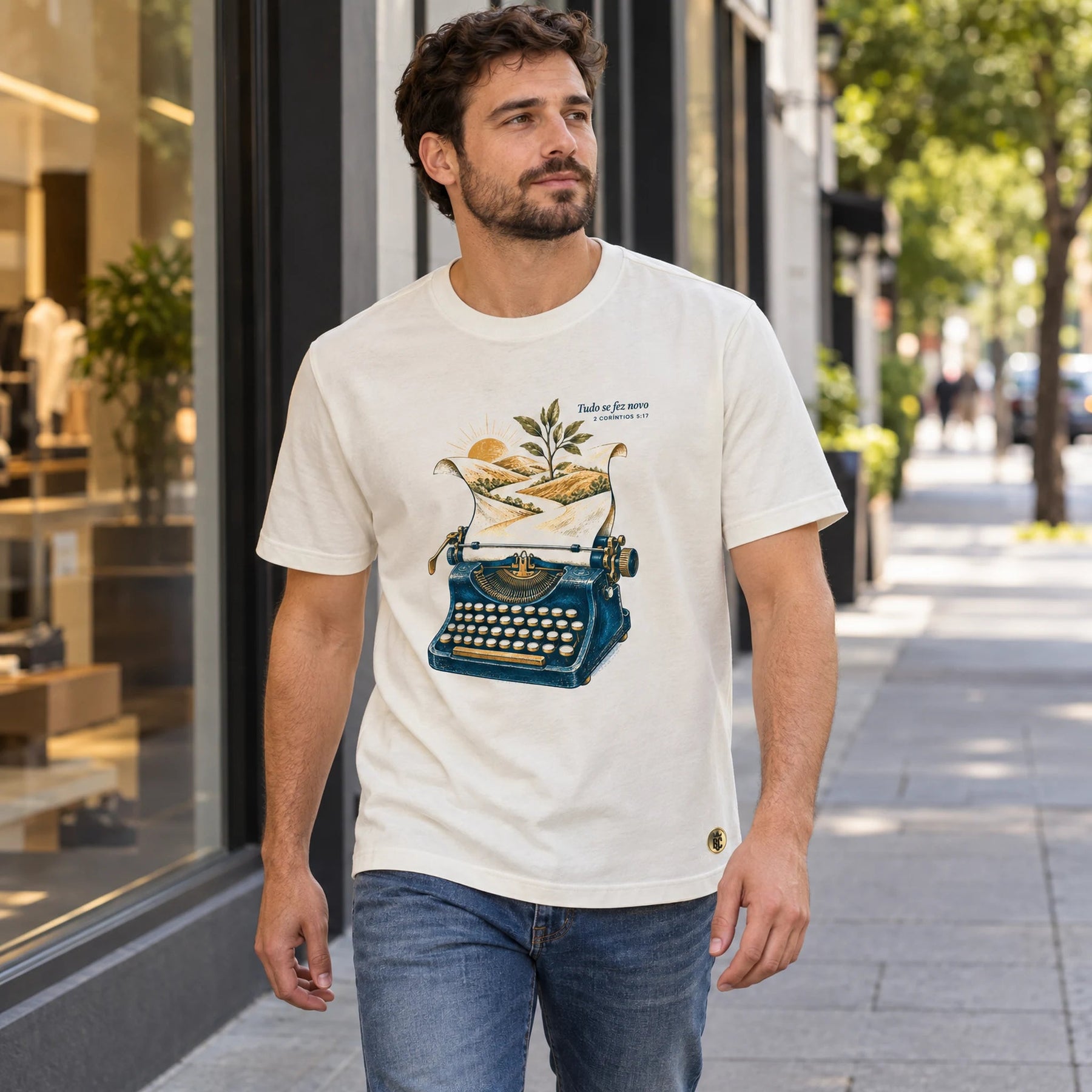 Camiseta Masculina Off White Tudo se fez novo