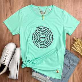 Camiseta Feminina Verde Menta Pai Nosso