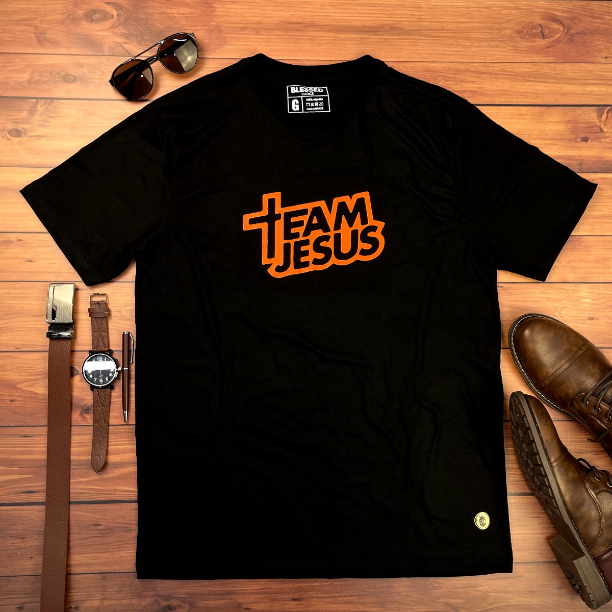 Camiseta Masculina Preta Team Jesus