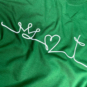 Camiseta Feminina Verde Coroa Coração