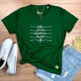 Camiseta Feminina Verde Paz Saúde Esperança Coroa
