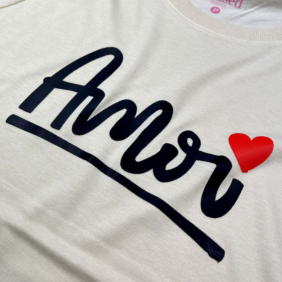 Camiseta Feminina Off White Amor Coração