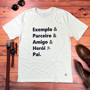 Camiseta Masculina Off White Exemplo E Parceiro E Pai