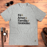 Camiseta Masculina Cinza Fé & Amor