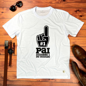 Camiseta Masculina Branca Pai Número 1 do Mundo