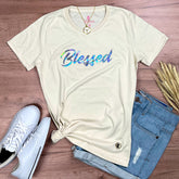 Camiseta Feminina Off White Blessed Holográfico