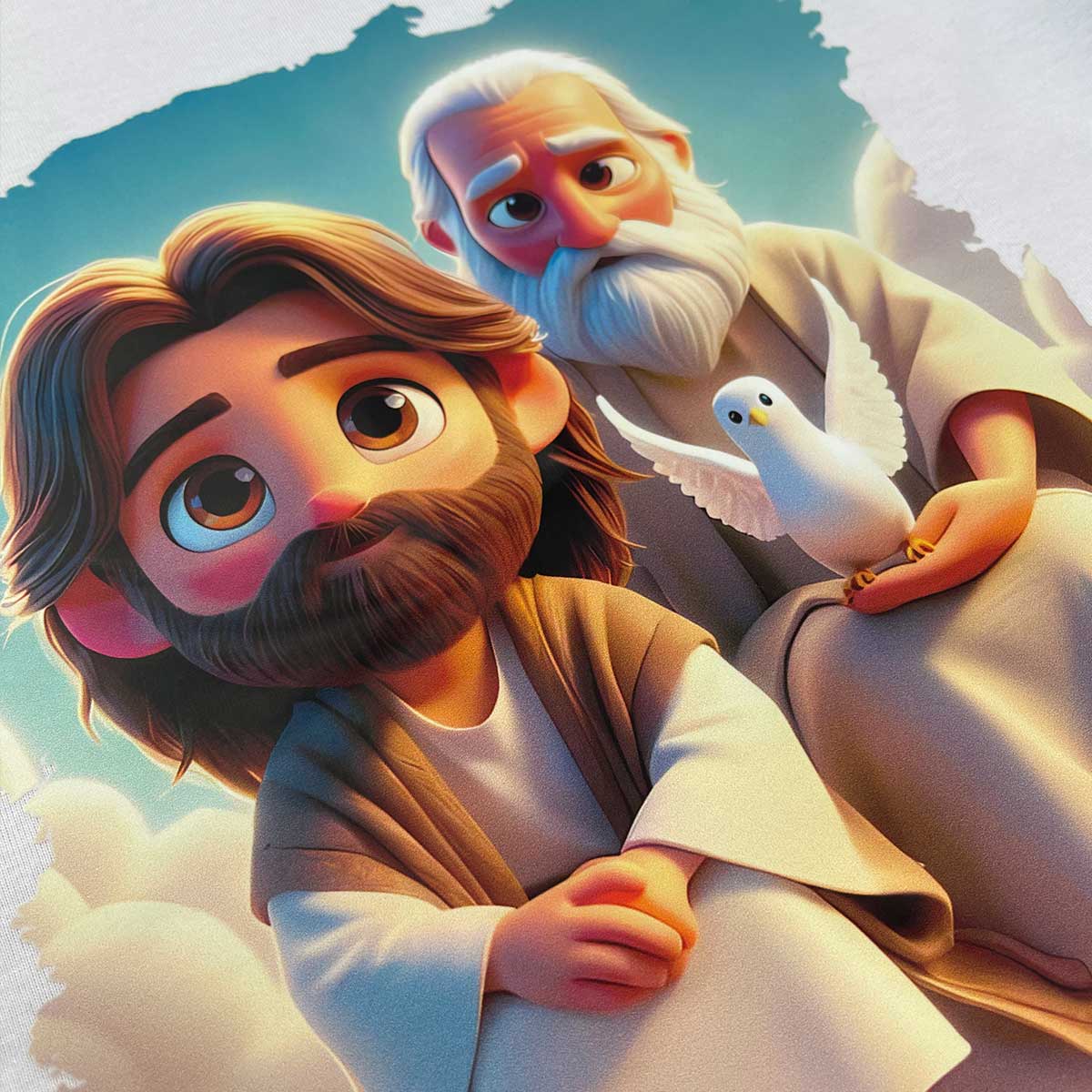 T-Shirt Infantil Off White Jesus e Noé