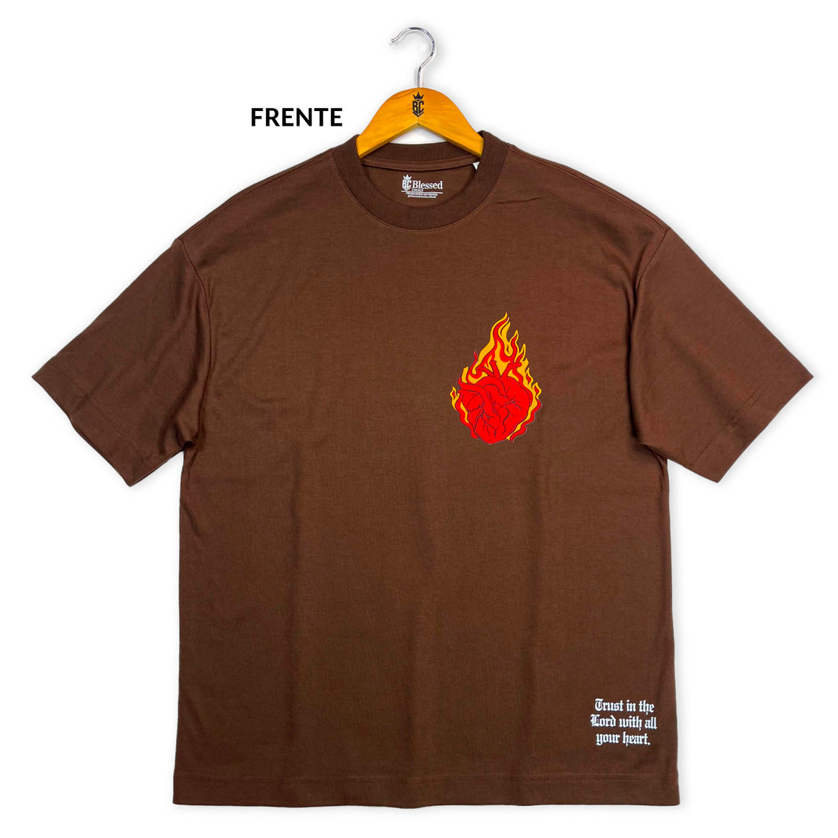 Oversized Marrom Full O Fogo Não Se Apagará