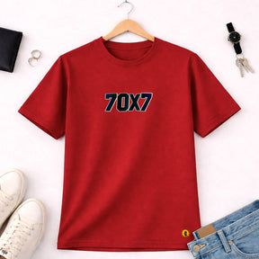 Camiseta Masculina Vermelha 70x7 Aplique