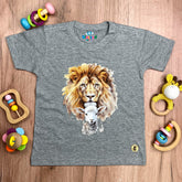 T-Shirt Infantil Cinza Leão E Cordeiro