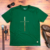 Camiseta Masculina Verde Cruz Dourada Jesus