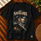 Camiseta Masculina Preta Eu Navegarei
