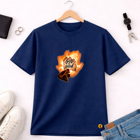 Camiseta Masculina Azul Good is Good Fogo