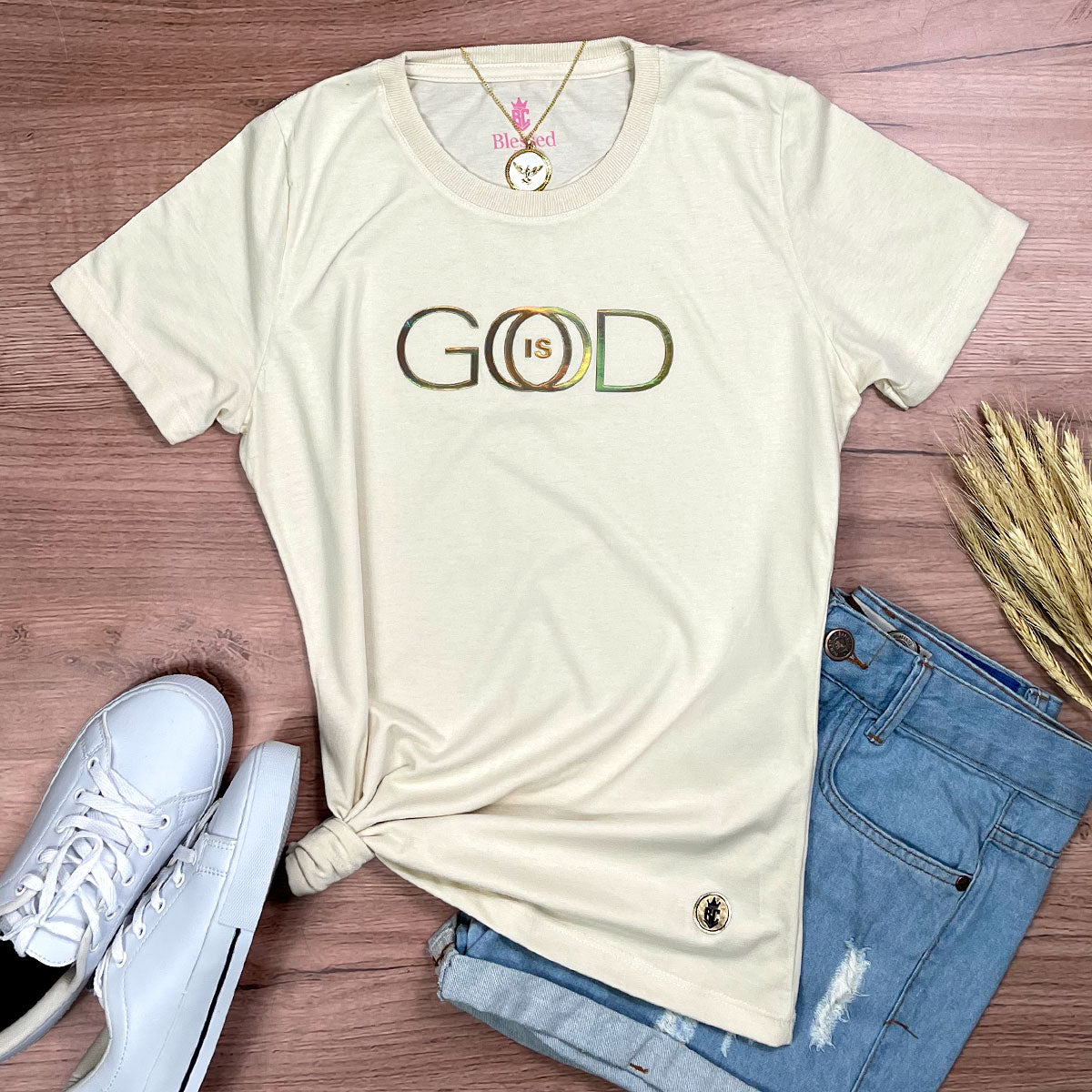 Camiseta Feminina Off White God Is Good