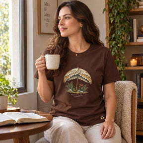 Camiseta Feminina Marrom Refúgio sob Suas asas