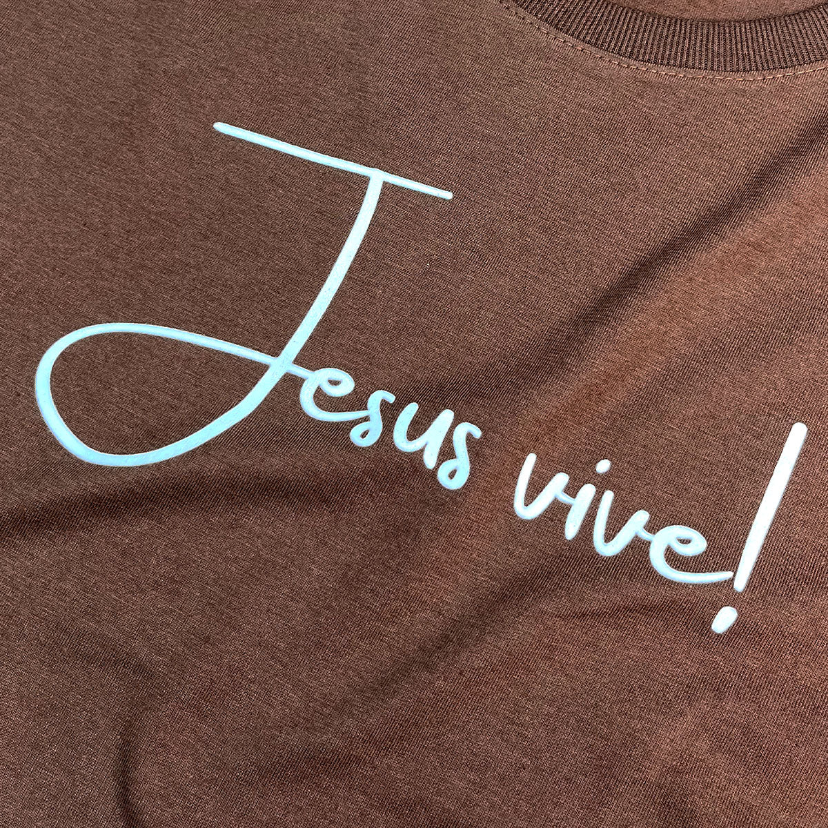 Camiseta Feminina Marrom Jesus Vive!