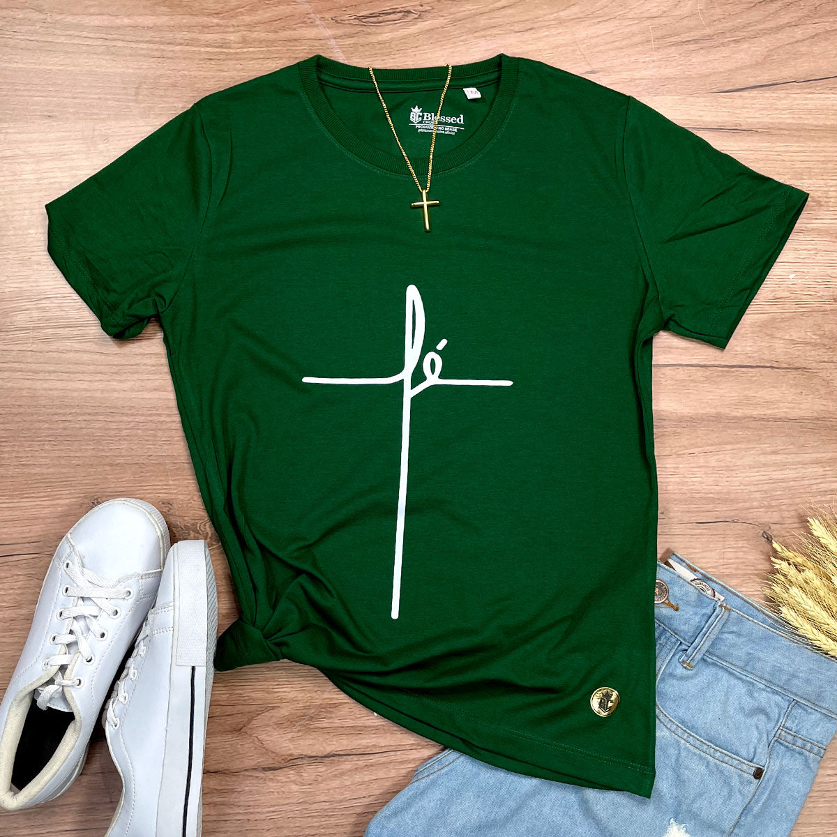 Camiseta Feminina Verde Fé
