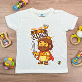 T-Shirt Infantil Off White Meu Real Super Herói