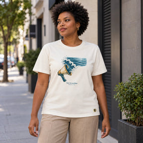Camiseta Feminina Off White Sua voz acalma