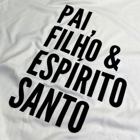 Camiseta Masculina Off White Pai, Filho & Espírito Santo