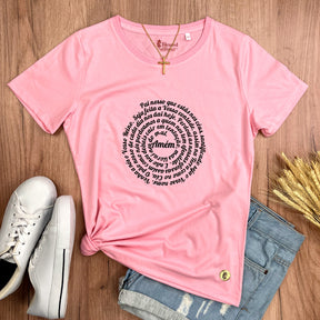 Camiseta Feminina Rosa Pai Nosso