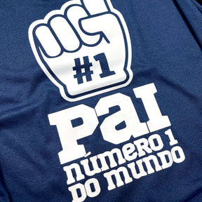 Camiseta Masculina Azul Pai Número 1 do Mundo