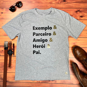 Camiseta Masculina Cinza Exemplo E Parceiro E Pai