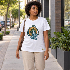 Camiseta Feminina Branca Rios de água viva