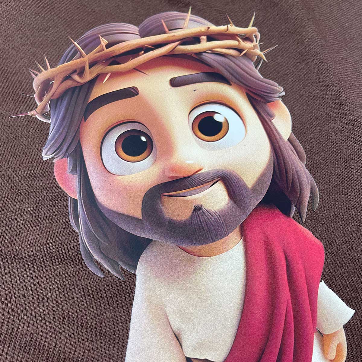 T-Shirt Infantil Marrom Jesus Desenho