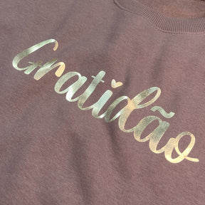 Moletom Marrom Gratidão Dourado