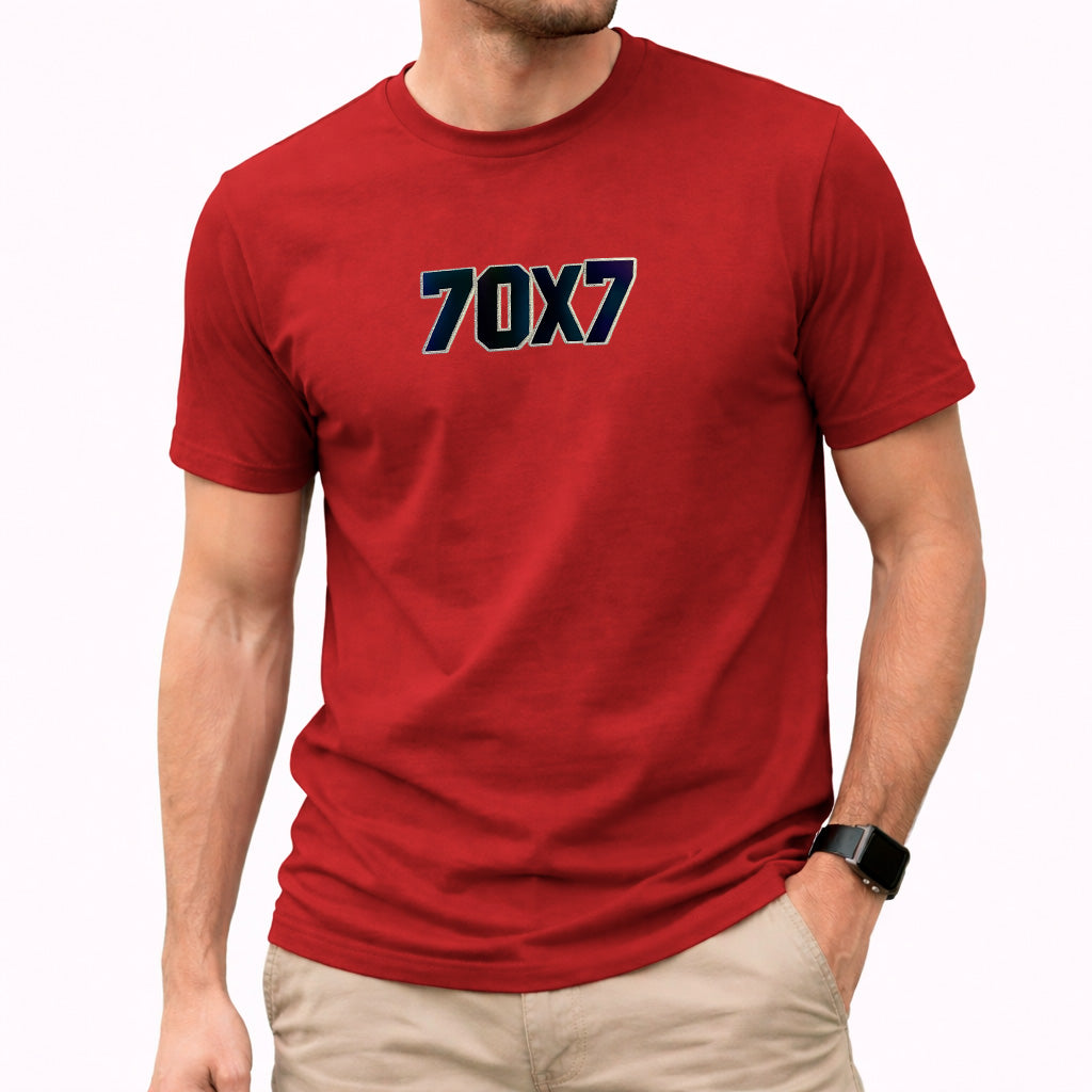 Camiseta Masculina Vermelha 70x7 Aplique