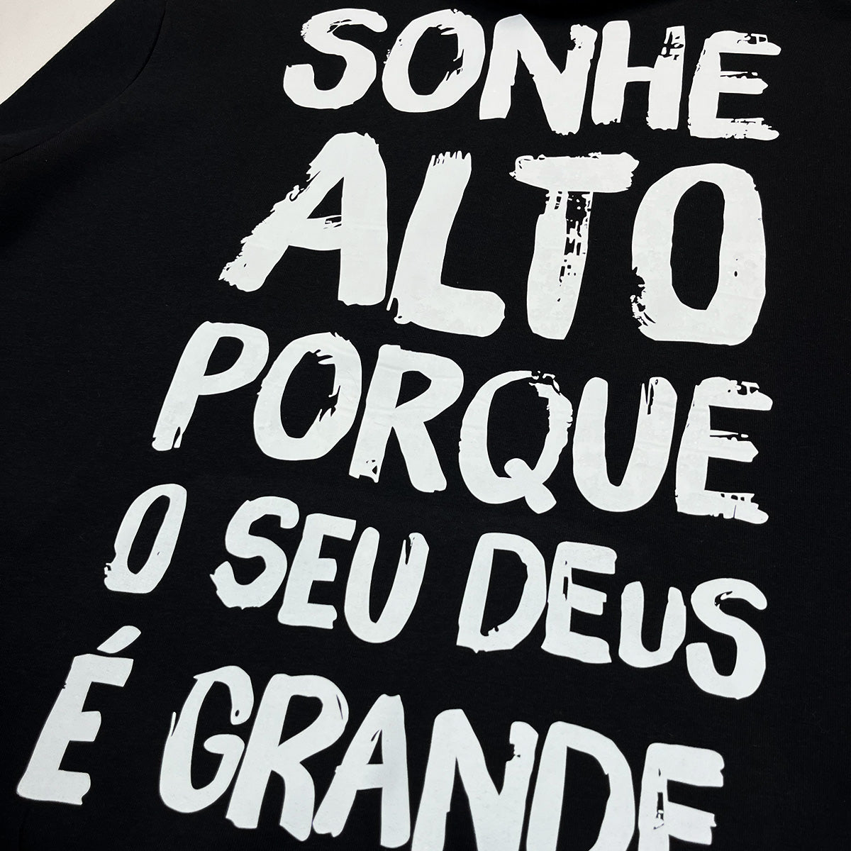 Moletom Canguru Com Capuz Preto Sonhe Alto