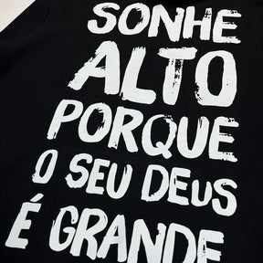 Moletom Canguru Com Capuz Preto Sonhe Alto