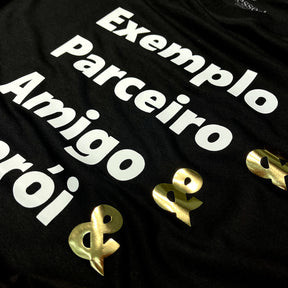 Camiseta Masculina Preta Exemplo E Parceiro E Pai