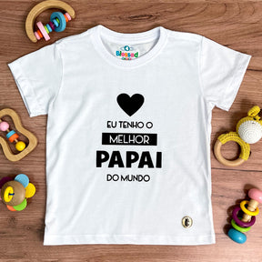 T-Shirt Infantil Branca Eu Tenho o Melhor Papai