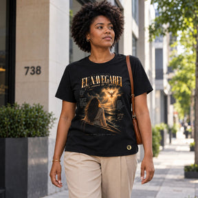 Camiseta Feminina Preta Eu Navegarei