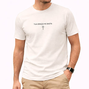 Camiseta Masculina Off White Tua Graça Me Basta