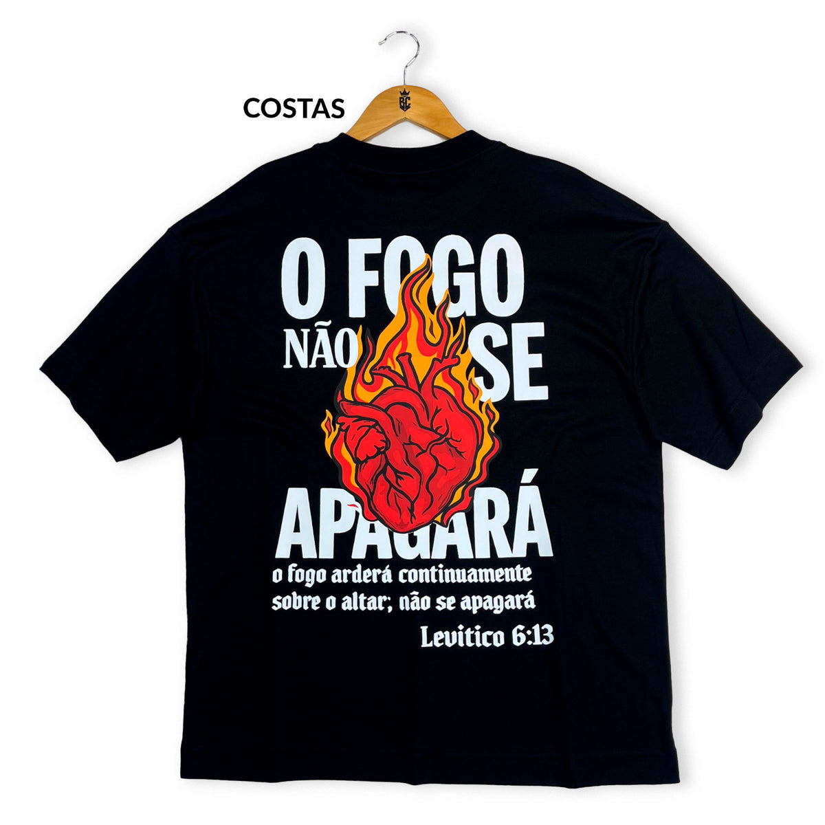 Oversized Preta Full O Fogo Não Se Apagará