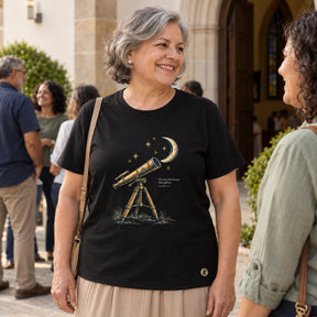 Camiseta Feminina Preta Os céus declaram Sua glória