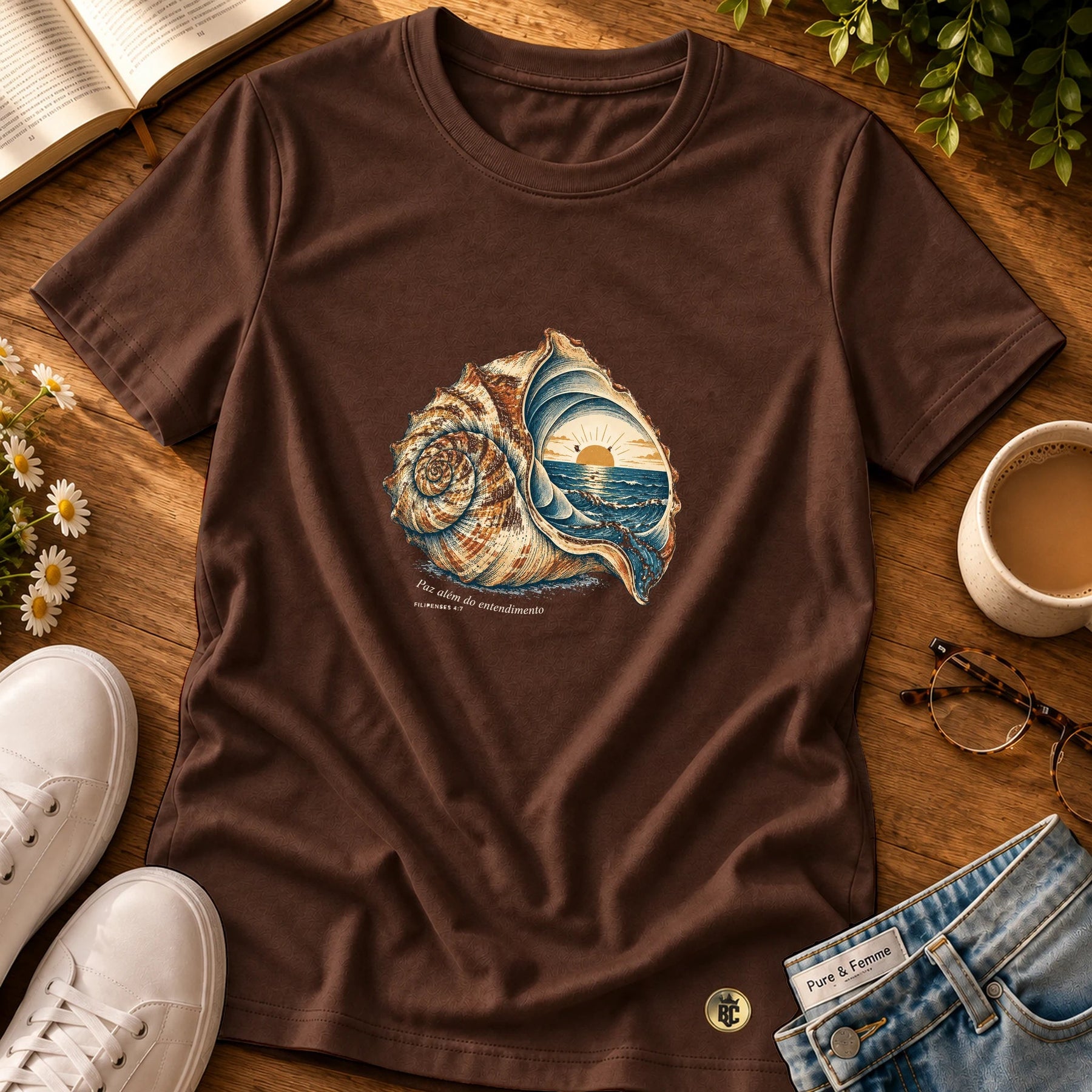 Camiseta Feminina Marrom Paz além do entendimento