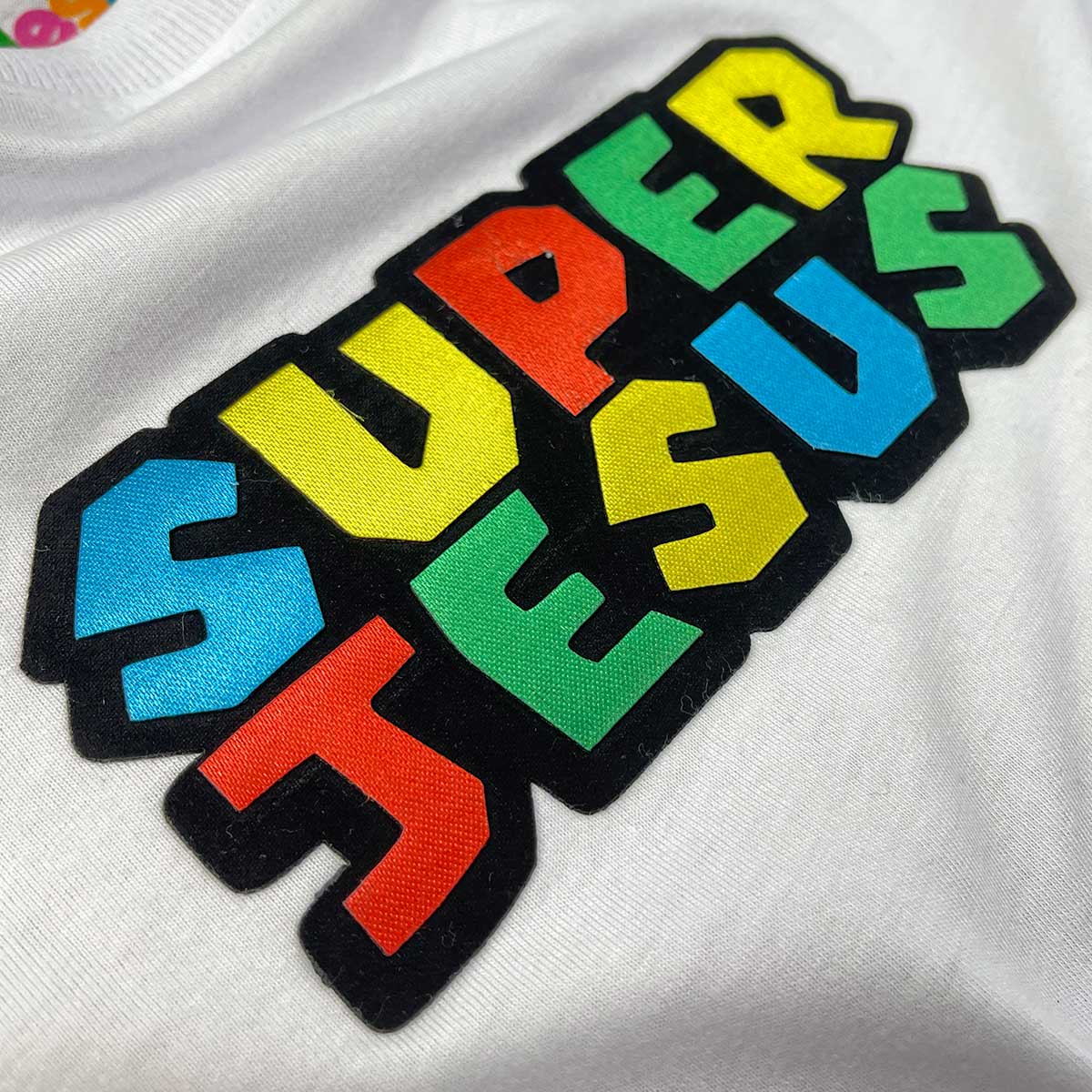 T-Shirt Infantil Branca Super Jesus