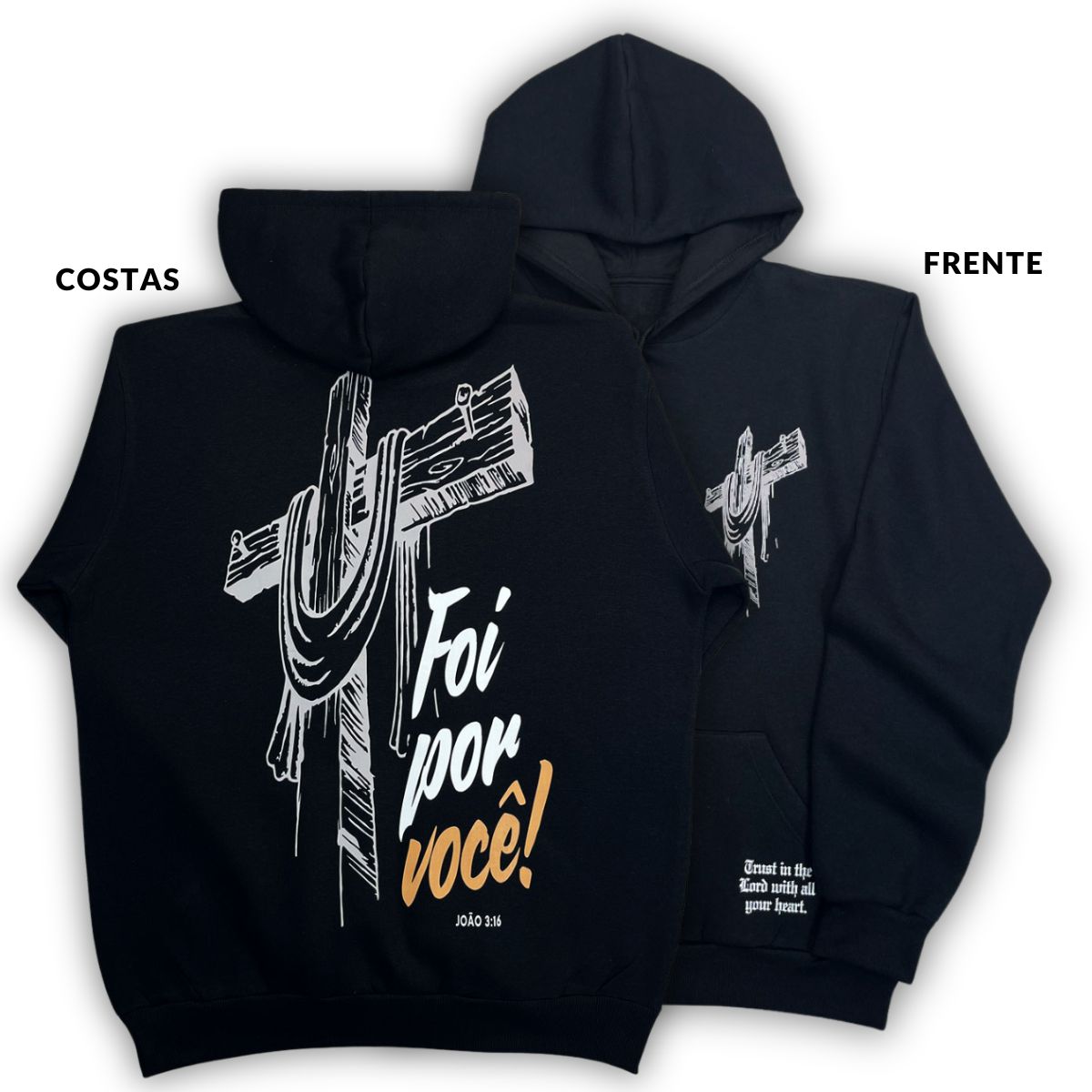 Moletom Canguru Com Capuz Preto Foi Por Você!