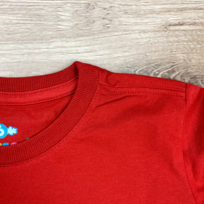 T-Shirt Infantil Vermelha Eu Venci o Mundo