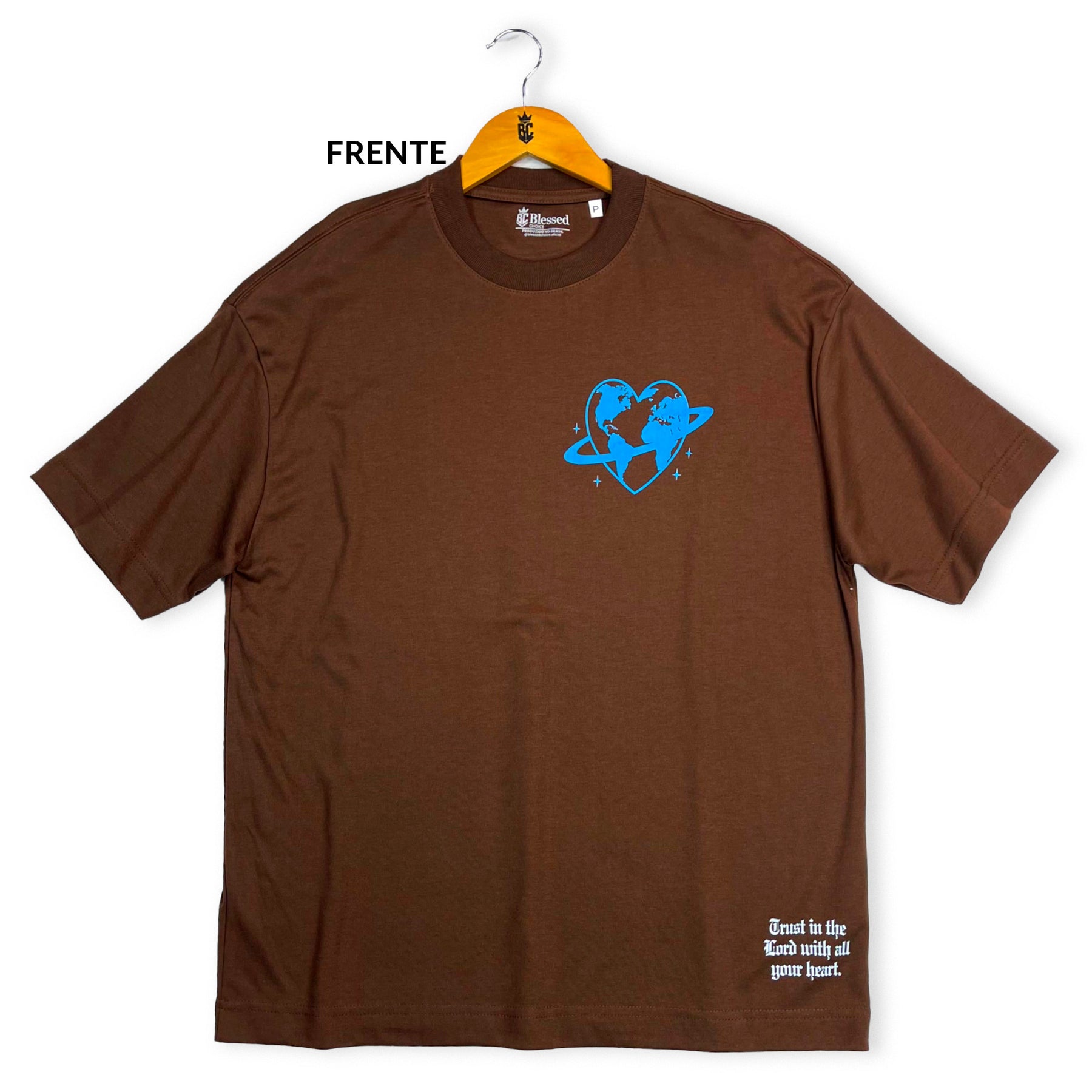 Oversized Marrom Full Coração Jesus Saves