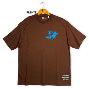 Oversized Marrom Full Coração Jesus Saves