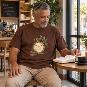 Camiseta Masculina Marrom Tudo tem seu tempo